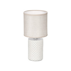 LAMPARA SOBREMESA CILÍNDRICA RELIEVE GRIS