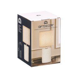 LAMPE TABLE A RELIEF CYLINDRIQUE GRIS