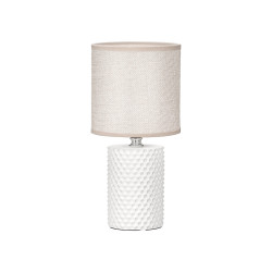 CYLINDRICAL RELIEF TABLE LAMP WHITE