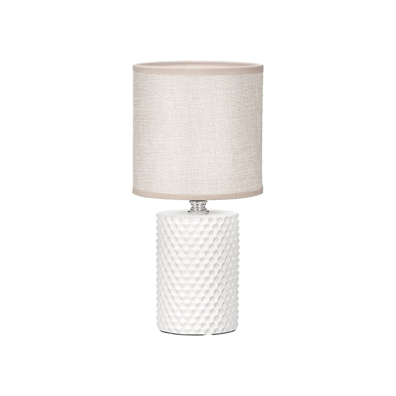 CYLINDRICAL RELIEF TABLE LAMP WHITE