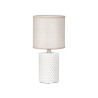 LAMPE TABLE A RELIEF CYLINDRIQUE BLANC