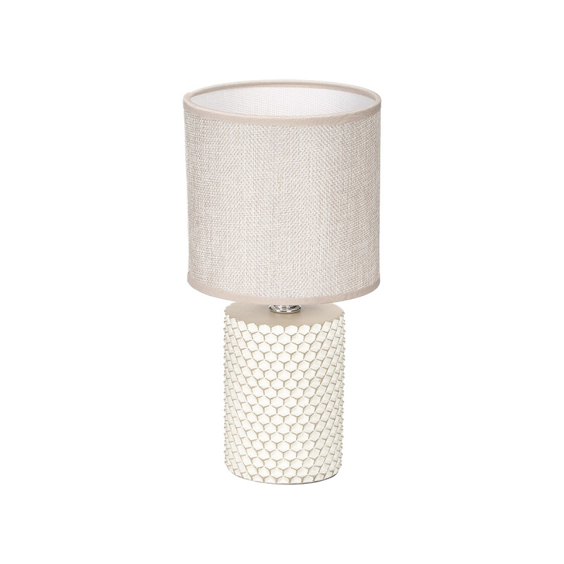 LAMPADA DA TAVOLO CILINDRICA A RILIEVO BEIGE