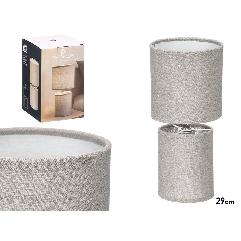 FABRIC TABLE LAMP GREY
