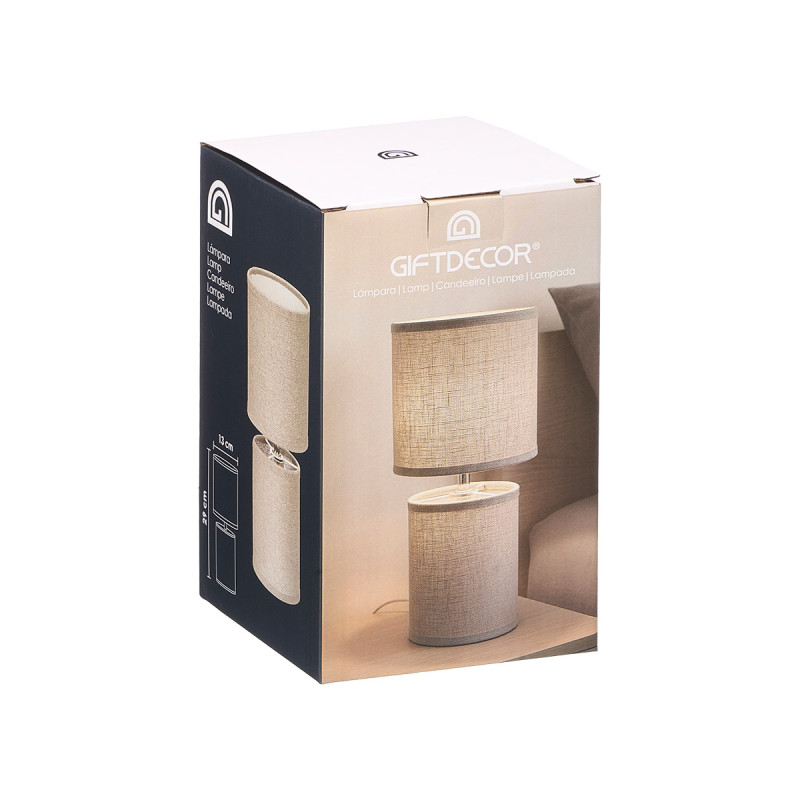 LAMPE A POSER TISSU GRIS