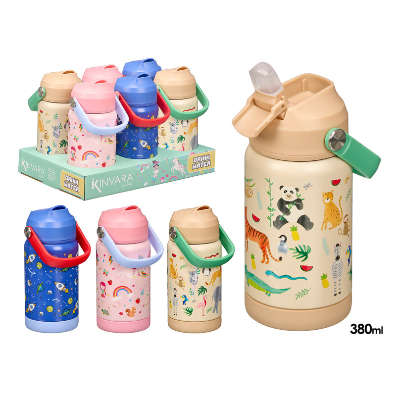 CHILDREN'S BOTTLE WITH HANDLES ASSORTMENT 3 DESIGN