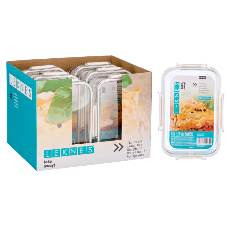 BOÎTE À LUNCH RECT HERMÉTIQUE BLANCHE 950ML