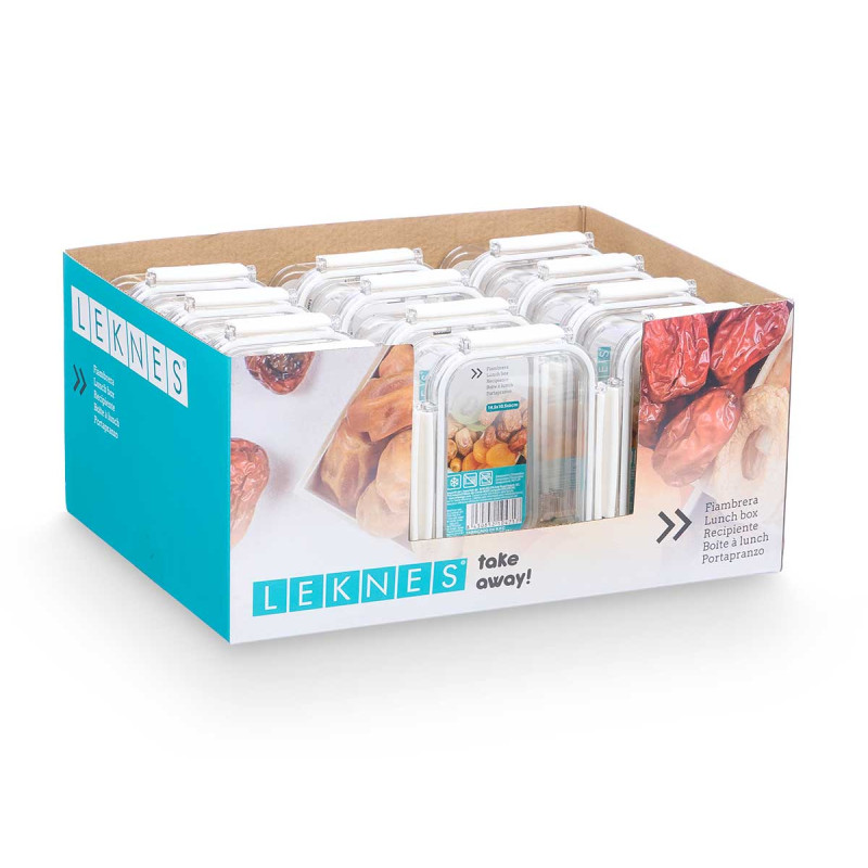 SMALL WHITE AIRTIGHT RECTANGULAR LUNCHBOX 460ML