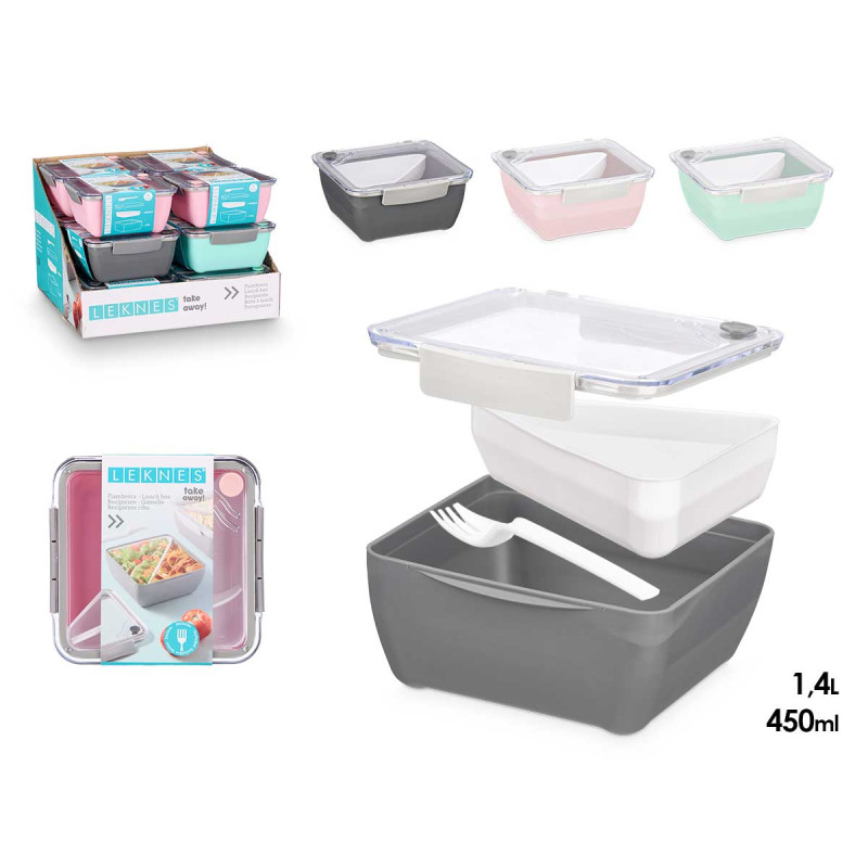 PORTAPRANZO SCOMPARTI ASS 3 COLORI 450ML 1,4L