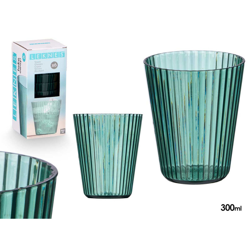 VERRE À RAYURES VERT 300 ML