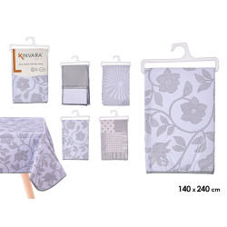 RECT TABLECLOTH ASSORTED4 COOL COLOURS 140X240CM 