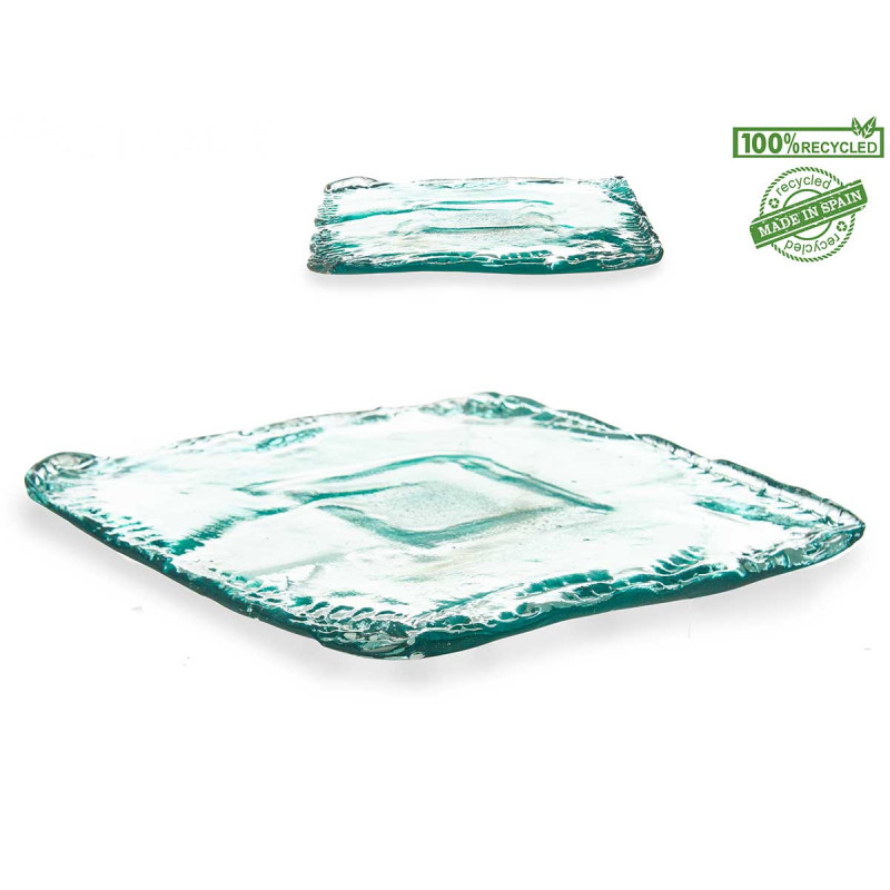 CENTRE DE TABLE VERRE INCA CARRÉ 28CM