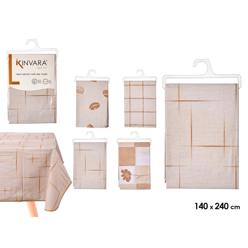 TOALHA DE MESA RECTANG SORT 4 COR TERRA 140X240CM