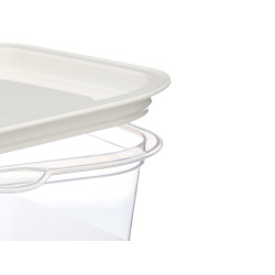 CONJ 5 RECIPIENTES PLASTICO QUADRAD 1000ML 