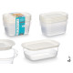 CONJ 5 RECIPIENTES PLASTICO RETANG 1000ML 