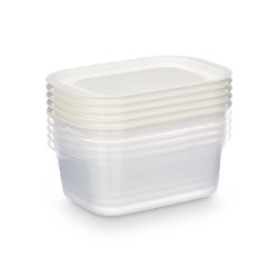 SET 5 BOITES A LUNCH PLASTIQUE RECT 1000ML 