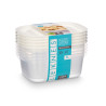 CONJ 5 RECIPIENTES PLASTICO RETANG 1000ML 