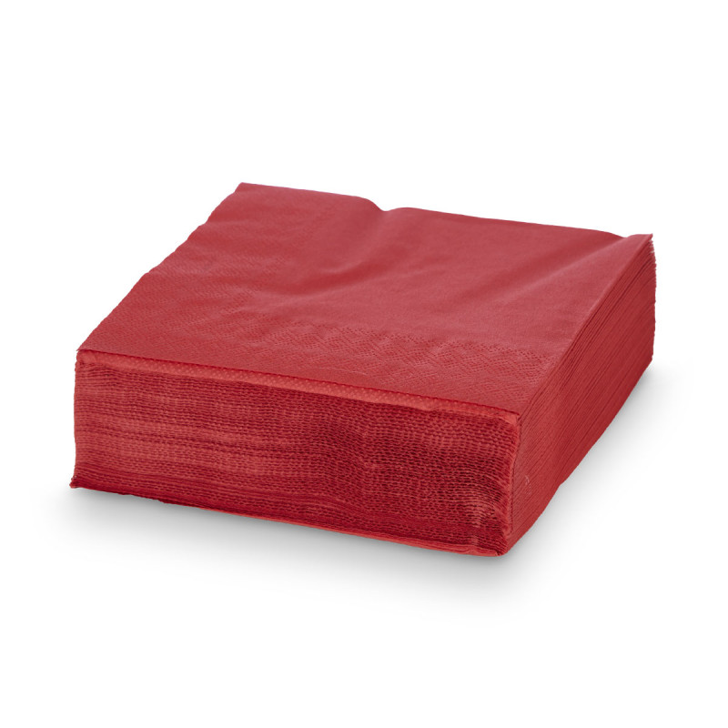 SET 50 SERVIETTES 33 X 33CM 17GR GRENAT