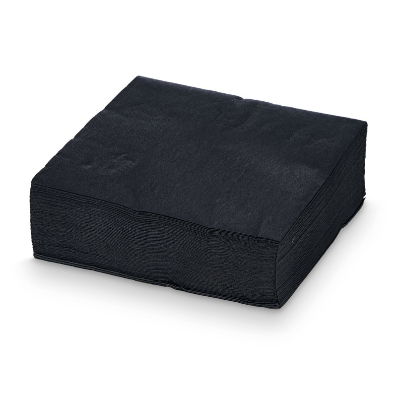 SET 50 SERVIETTES 33 X 33CM 17GR NOIR
