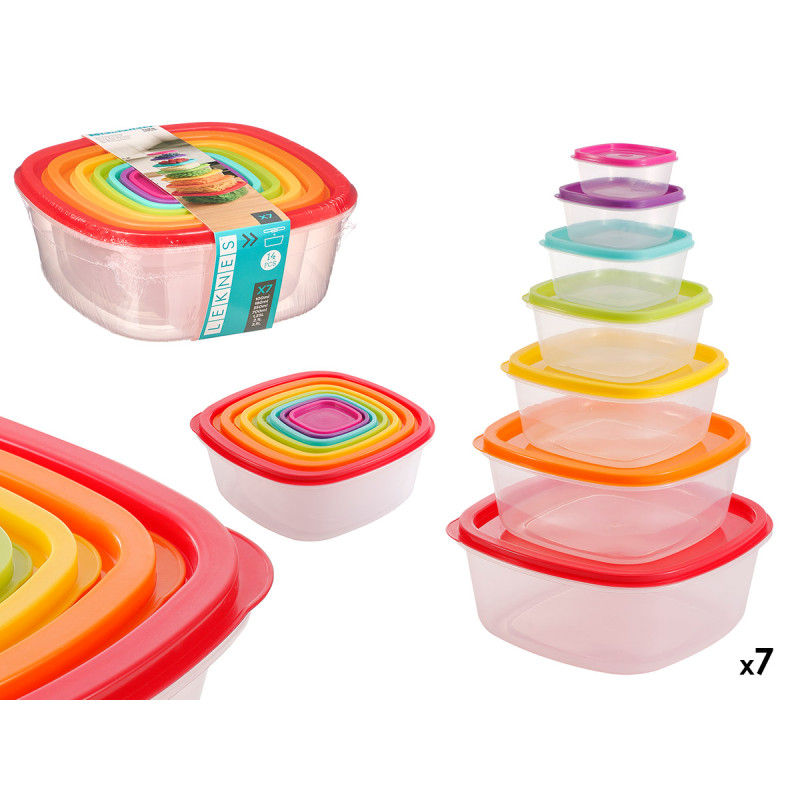 SET 7 BOITE A LUNCH CARREE PLASTIQUE