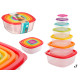 CONJUNTO 7 LANCHEIRAS QUADRADAS PLASTICO