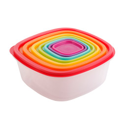 SET 7 CONTENITORI PLASTICA QUADRATI