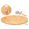 BAMBOO BOARD PIZZA CUTTER SET