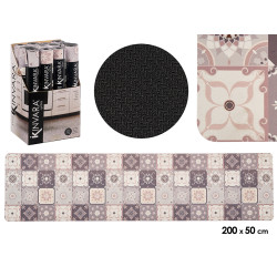 TAPIS CUISINE EFFET CARRELAGE 50X200CM