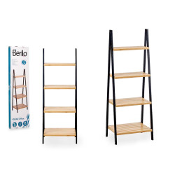 LADDER RACK 4 SHELVES BAMBOO BLACK