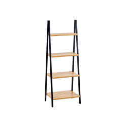 LADDER RACK 4 SHELVES BAMBOO BLACK