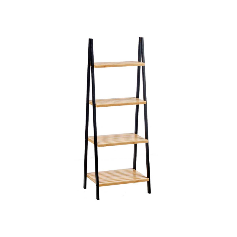 LADDER RACK 4 SHELVES BAMBOO BLACK