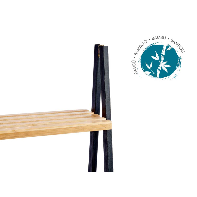 LADDER RACK 4 SHELVES BAMBOO BLACK