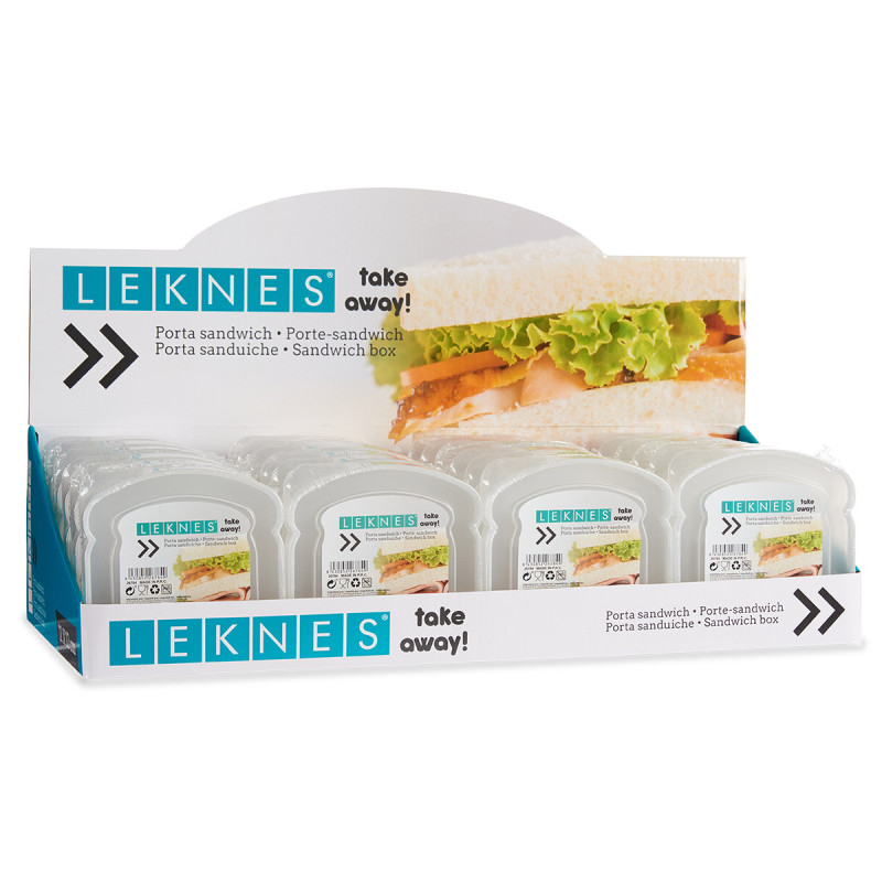 TRANSPARENT PLASTIC SANDWICH CONTAINER 410ML