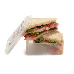 TRANSPARENT PLASTIC SANDWICH CONTAINER 410ML