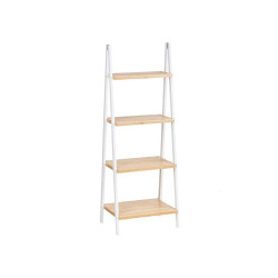 ÉTAGÈRE ESCALIER 4 ÉTAGÈRES EN BAMBOU BLANC