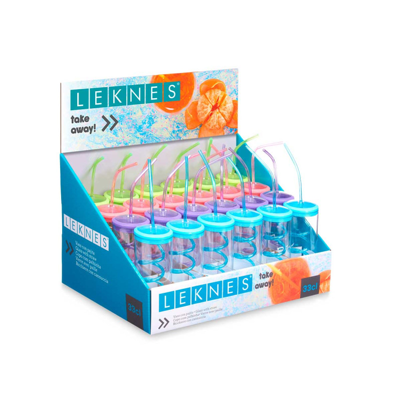 VERRE PAILLE SPIRALE ASSORT 4 COUL