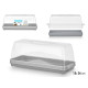 RECTANGULAR CAKE HOLDER WITH GREY HANDLE