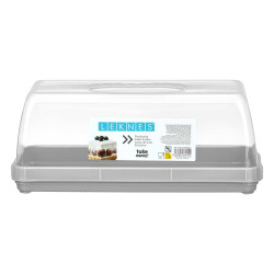 RECTANGULAR CAKE HOLDER WITH GREY HANDLE