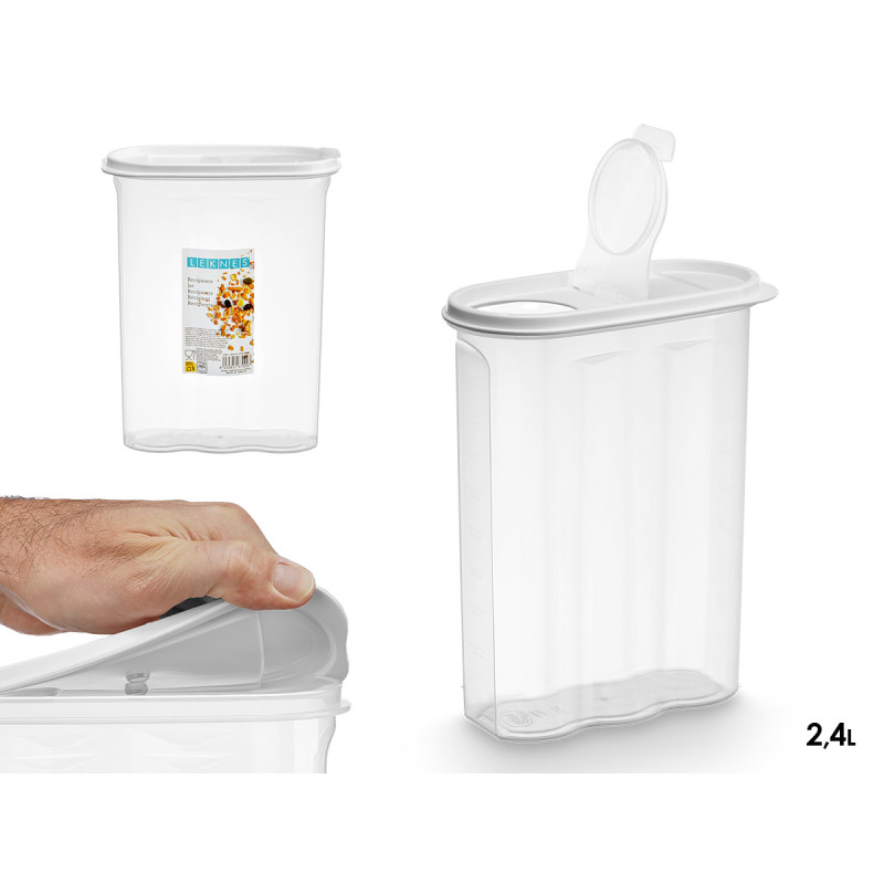 MULTIPURPOSE CEREAL CONTAINER GRAY LID 2,4L