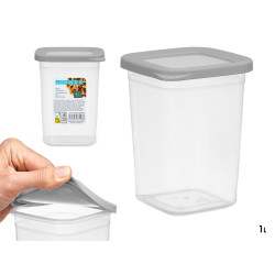 RECIPIENTE QUADRADO TAMPA BRANCA 1L