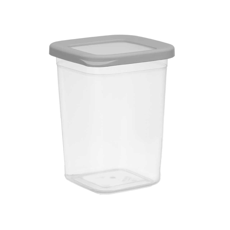 SQUARE JAR GRAY LID 1L