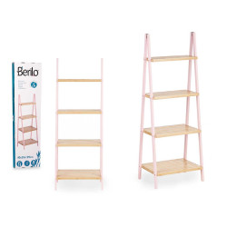 LADDER RACK 4 SHELVES BAMBOO PINK