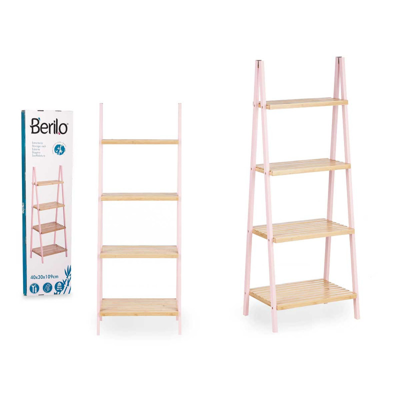 ESTANTE 4 PRATELEIRAS BAMBU ROSA 