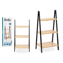 LADDER RACK 3 SHELVES BAMBOO BLACK
