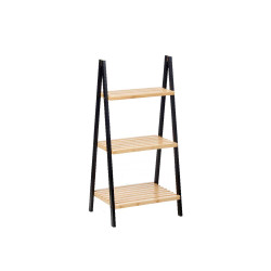 SCAFFALE A SCALA 3 RIPIANI BAMBU NERO