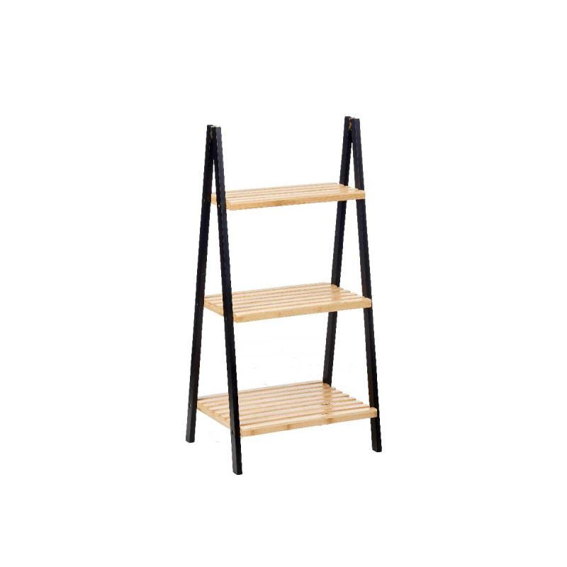 LADDER RACK 3 SHELVES BAMBOO BLACK