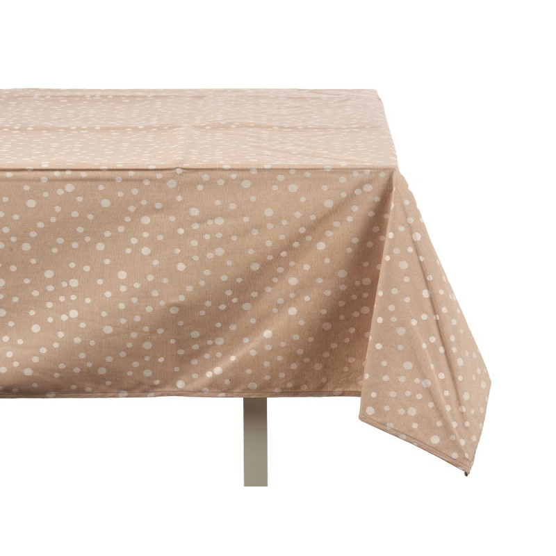 140X180CM STAIN RESIST POLKA DOT BEIG TABLECLOTH