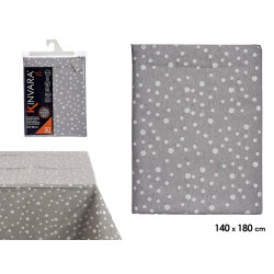 140X180CM STAIN RESIST POLKA DOT GREY TABLECLOTH