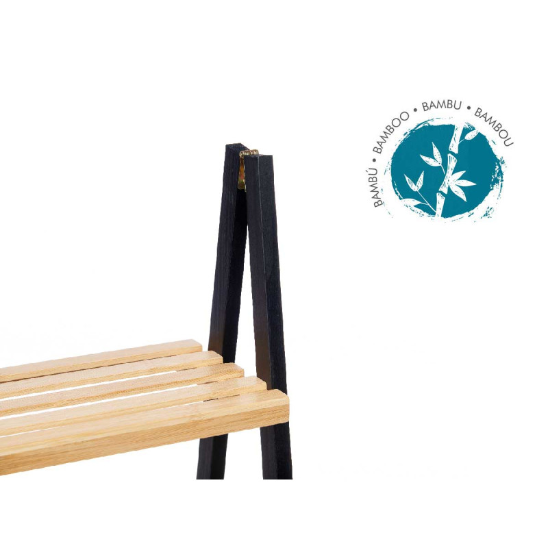 LADDER RACK 3 SHELVES BAMBOO BLACK