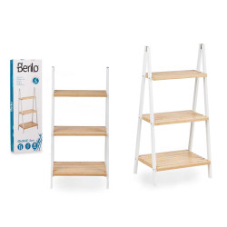 LADDER RACK 3 SHELVES BAMBOO WHITE