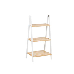 SCAFFALE A SCALA 3 RIPIANI BAMBU BIANCO